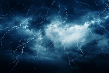 Fototapeta premium sky with lightning strikes for nature and power design