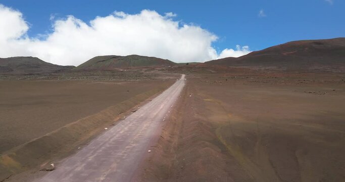 Piton de la Fournaise in Reunion island aerial view