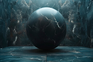 Photo of an empty black marble ball. high quality photo