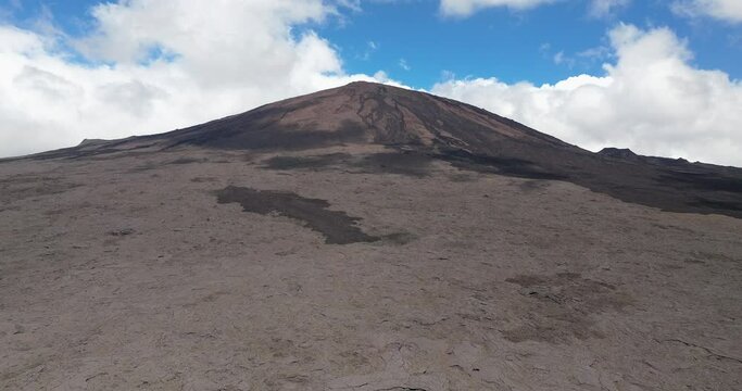 Piton de la Fournaise in Reunion island aerial view