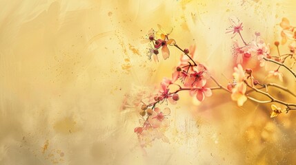 Positive Yellow Watercolor Art on Soft Background
