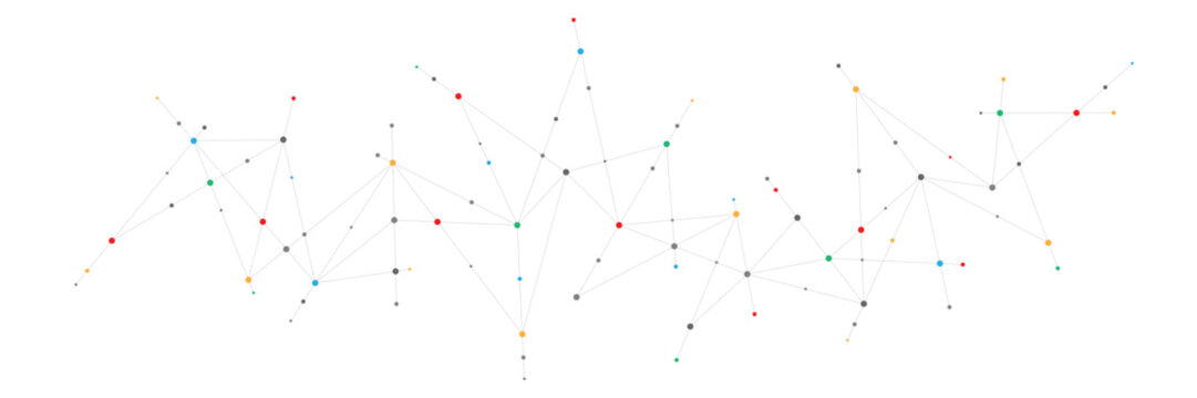 Vector illustration of minimalistic design with connecting the dots and lines. Abstract geometric background of science and technology concept