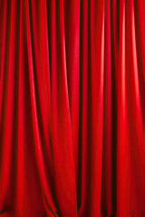 Red Curtain Against Black Background