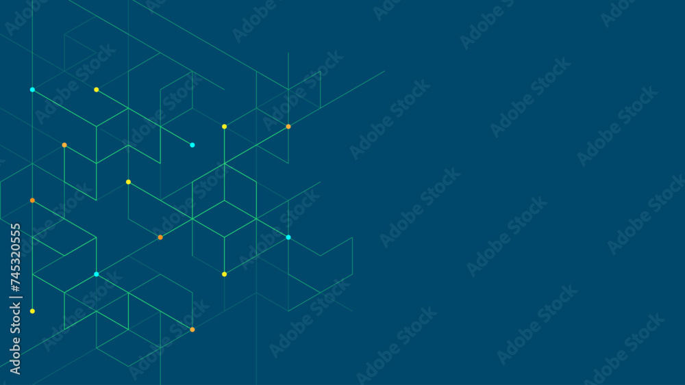 Poster Vector illustration of hexagons pattern. Geometric abstract background with simple hexagonal elements. Creative idea for medical, technology or science design