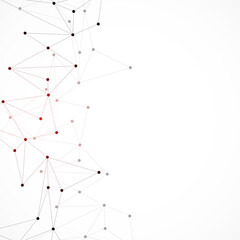 Vector illustration of minimalistic design with connecting the dots and lines. Abstract geometric background of science and technology concept