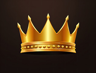 The Golden Crown on Black Background