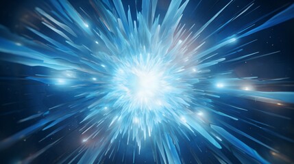 Fototapeta premium Abstract ice crystals form amidst the explosion. Cold design merges with the frozen blast.