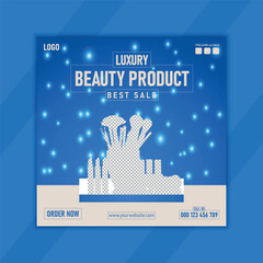 Luxury beauty product social media post design template