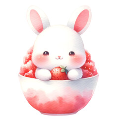 Super cute rabbit’s red strawberry snacks