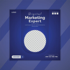 Simple digital marketing social media post design template