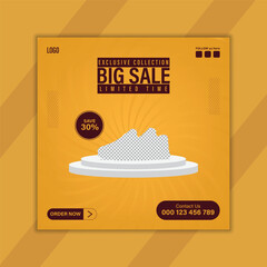 Big sale shoe social media post design template