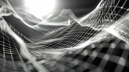 Abstract background of technology and science. Mesh or net with lines and geometric shapes detail.3d illustration