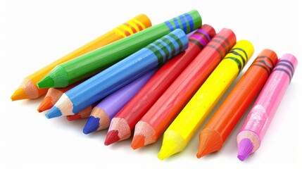 Vibrant stack of colorful crayons: brighten your creative projects with this array of artistic colors!