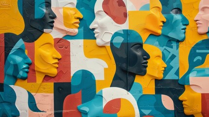 Inclusive and vibrant: modern cultural diversity background with colorful shapes - diversity wallpaper backdrop for inclusion and unity