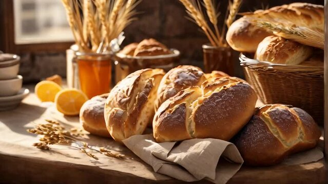 fresh delicious bread vintage kitchen