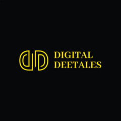 letters DD shape logo monogram two letters D together overlapping white lines identity typography