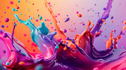 Colorful Liquid Splash Dynamics High-Speed Photography