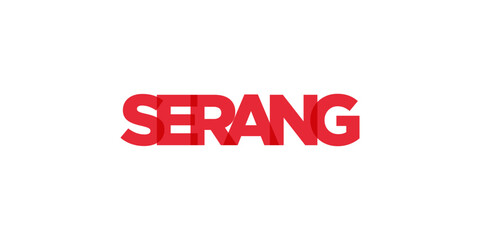 Serang in the Indonesia emblem. The design features a geometric style, vector illustration with bold typography in a modern font. The graphic slogan lettering.