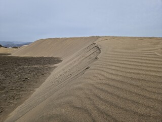 Close-up of wind blown sand of Dunas de Maspalomas, Gran Canaria, Canary Islands, Spain