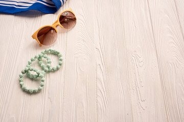 Sunglasses bijouterie jewelry bracelets clutch bag