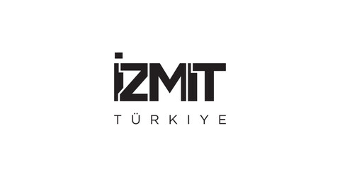 Obraz premium Izmit in the Turkey emblem. The design features a geometric style, vector illustration with bold typography in a modern font. The graphic slogan lettering.