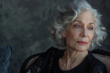 Elegant older woman showcasing timeless beauty and confidence With a focus on the grace of aging gracefully