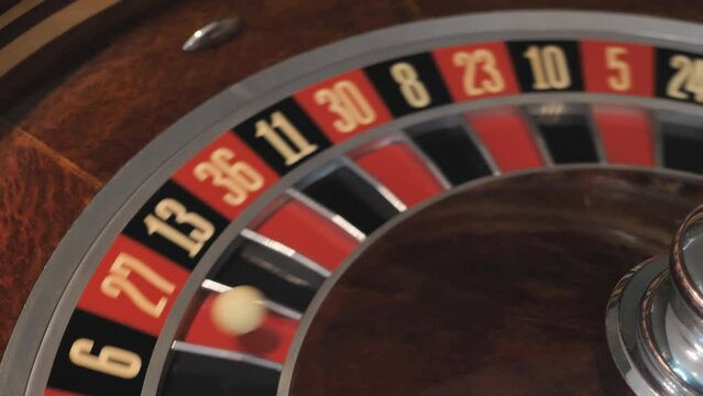 rotating casino roulette wheel. close-up. gambling