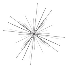 Obraz premium Radial, radiating dynamic rays, beams lines. Starburst, sunburst element. Gloss, shine effect. Gleam, glitter, glint, glare design. isolated on white background. Vector illustration.