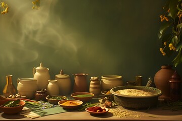 Obraz na płótnie Canvas An artistic representation of traditional Indian cuisine.