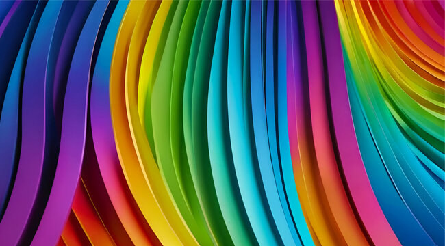 Abstarct 3D rainbow background.Rainbow curve line background
