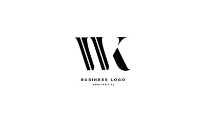 WK, KW, W, K, Abstract Letters Logo Monogram