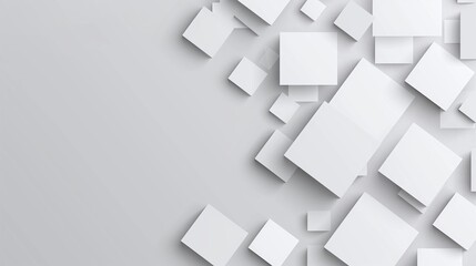 Fototapeta na wymiar abstract white background with geometric squares, minimalist modern design