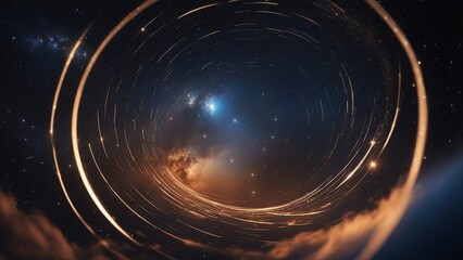 space galaxy background _A space scene with a space warp travel through the universe filled with stars.  