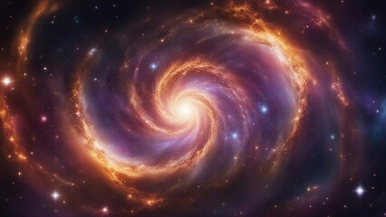 Obraz premium spiral galaxy background _A fantasy background of a galaxy and space sky. The image shows a vibrant and colorful view 