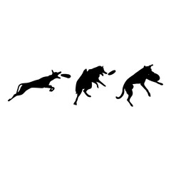 With precision and grace, the Frisbee dog silhouette portrays the dedication and skill cultivated through training, reflecting the deep connection between human and canine.