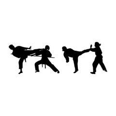 These karate girl silhouettes embody the essence of discipline and strength, representing the dedication and focus required in the martial art of karate.