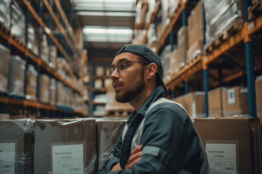 Efficient warehouse operations in action as dedicated workers manage logistics and inventory, supporting seamless business operations and supply chain management.