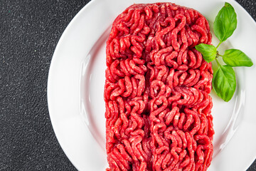 minced meat beef meat tasty fresh eating cooking meal food snack on the table copy space food...