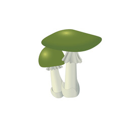 Cartoon mushrooms. Vector illustration, print for background, print on fabric, paper, wallpaper, packaging.	