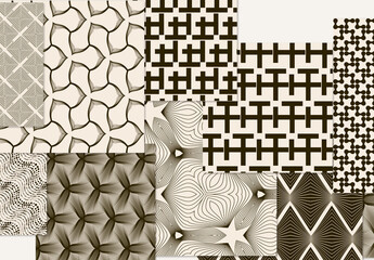 Set of Simple Retro Geometric Patterns