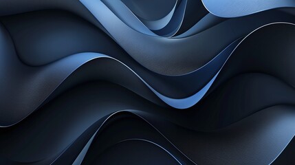 black dark azure cobalt sapphire blue abstract background gradient geometric shape wave wavy curved line rough grunge grain noise light neon metallic shine bright - obrazy, fototapety, plakaty
