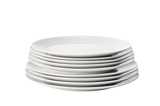 White Plates Clipart Isolated on Transparent Background