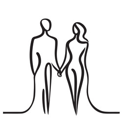 Minimalist abstract picture. Couple logo