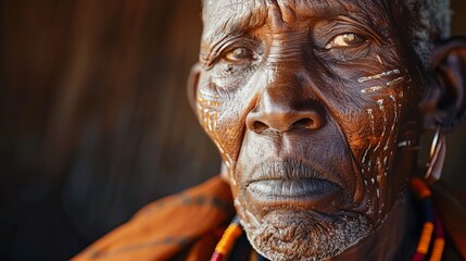 Samburu County, Samburu National Reserve, Kenya; portrait of a Samburu tribesman, Moran