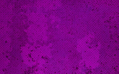 violet rusty checkered steel plates texture, old anti slip floor background. abstract purple rusty...