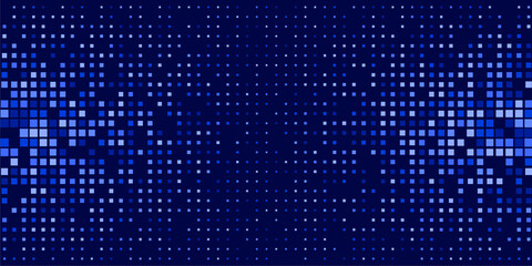Blue pixel background representing the concept of digital technologies, big data, and the diversity of artificial intelligence