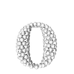 Symbols made from silver soccer balls. letter o