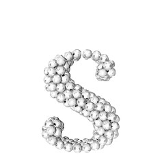Symbols made from silver soccer balls. letter s