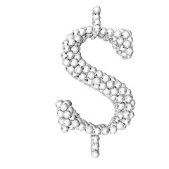 Symbols made from silver soccer balls