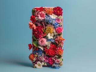 phone covered with flowers resolution